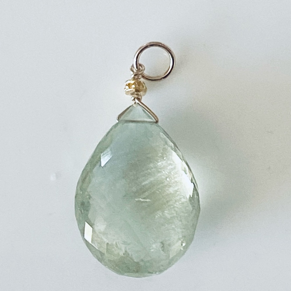 14k-22k Solid Gold XL Aquamarine Pendant